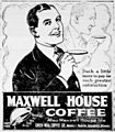 Maxwell house coffee newspaper ad 1921