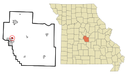 Location of Bagnell, Missouri