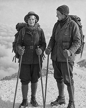 Miss MacDonald with William West at the summit