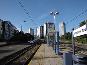 Netherthorpe tower blocks from tram stop