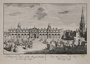Perspective View of the Royal Stables at Charing Cross - J. Maurer, 1747 - grosvenor11544