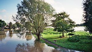 River Cam flooding Stourbridge Common 2001-10-23