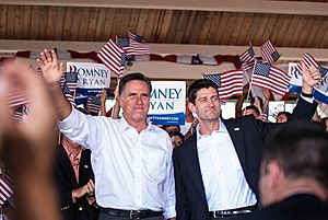 Romney Ryan waving