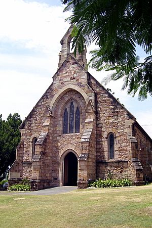 St Mary's Anglican Church, Kangaroo Point, Brisbane, West Front (2009-01-29).JPG