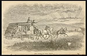 The Overland Mail Coach, from Arizona, As It Is, the Coming Country 1877 by Hiram C Hodge