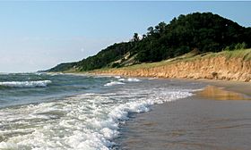 Water and Covered Dune, Looking North, Saugatuck Dunes State Park, Michigan.jpg