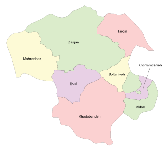 Counties of Zanjan Province