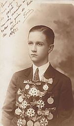 1931. Octubre, 16, premiación al finalizar el bachillerato en el Colegio San Ignacio, Caracas