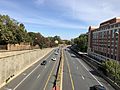 2018-10-25 13 28 25 View east along Interstate 66 (Custis Memorial Parkway) from the overpass for North Scott Street in Arlington County, Virginia