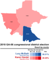 2018 GA-06 congressional district election - Results by county