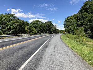 2022-08-16 15 52 31 View northeast along North Heidelberg Road at Chalet Drive in North Heidelberg Township, Berks County, Pennsylvania