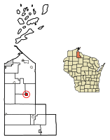 Location of Mellen in Ashland County, Wisconsin.