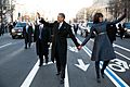 Barack Obama and Michelle Obama in inaugural parade 01-21-13