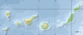 Blank topographic map of the Canary Islands