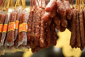 Chinese sausages drying