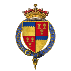 Quartered arms of Sir James Butler, 5th Earl of Ormond, Earl of Wiltshire, KG