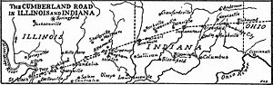Cumberland Road (National Road) in Illinois and Indiana