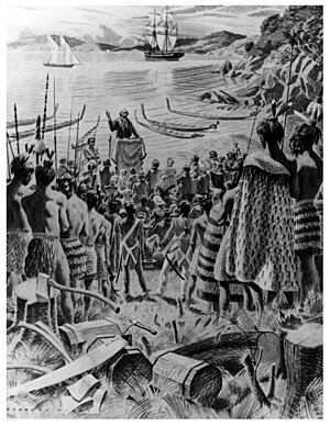 Depiction of the sermon by Samuel Marsden, 1814 (28316237562)