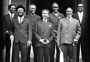 Emperor Haile Selassie with President Jomo Kenyatta and others