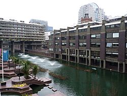 Fountains in the centre of The Barbican - geograph.org.uk - 2256556.jpg