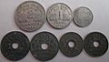 French coins zinc & aluminum World War II 1940s