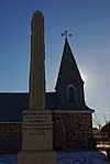 Gainsborough, Saskatchewan - Anglican Church and Cenotaph.jpg