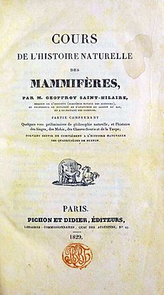 Geoffroy Saint-Hilaire, Étienne – Cours de l'histoire naturelle des mammifères, 1829 – BEIC 11867200