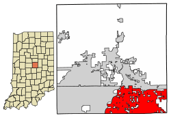 Location of Fishers in Hamilton County, Indiana.