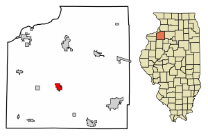 Location of Cambridge in Henry County, Illinois.