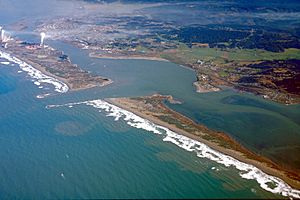 Humboldt Bay and Eureka aerial view