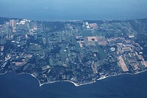 Aerial view of Jamesport, New York