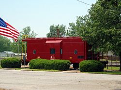 This historic Kansas City Southern Railway Caboose No. 383 pays homage to the importance of the railroad to Gravette's economy and history.