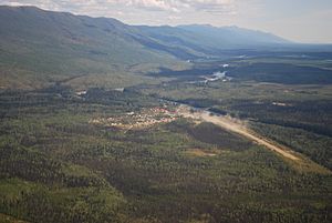 View of Kwadacha from above looking Southeast