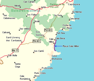 Localització cala millor