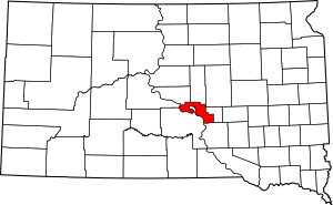 Location of Crow Creek Indian Reservation, South Dakota