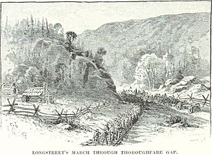 Longstreet's troops in Thoroughfare Gap
