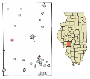 Location of East Gillespie in Macoupin County, Illinois.