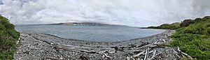 Mana Island beach, looking towards Porirua, 14 Jan 2024
