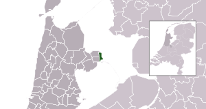 Highlighted position of Enkhuizen in a municipal map of North Holland