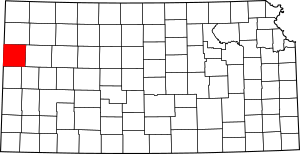 Map of Kansas highlighting Wallace County