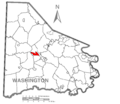 Map of Wolfdale, Washington County, Pennsylvania Highlighted