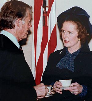 Margaret Thatcher visiting Jimmy Carter