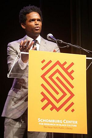 Lewis lecturing at the Schomburg Center for Research in Black Culture, 2013.