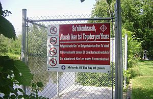 Mohawk no-swimming sign