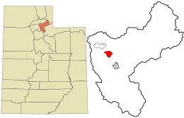 Location in Morgan County and the state of Utah