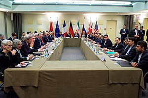 Negotiations about Iranian Nuclear Program - Foreign Ministers and other Officials of P5+1 Iran and EU in Lausanne