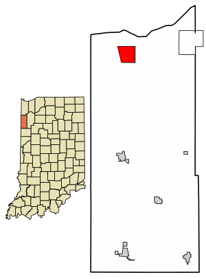 Location of Lake Village in Newton County, Indiana.