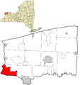 Niagara County New York incorporated and unincorporated areas Niagara Falls highlighted
