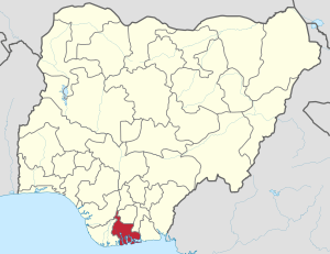 Location of Rivers State in Nigeria