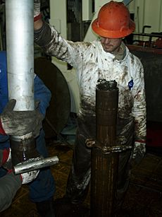 Pulling the Bakken Core out of the core barrell